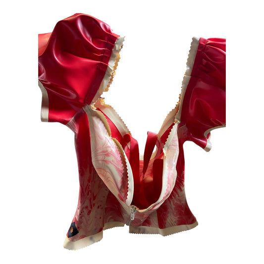 Rood Latex Shirt – One Size – Glanzende Wetlook