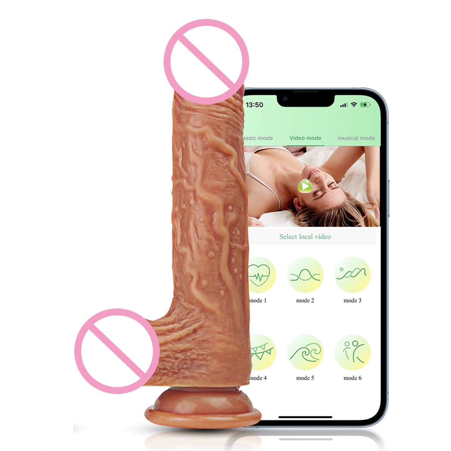 Lovesecret Premium – LS04 – Realistische Vibrator met Grote Ballen – App-Controlled & Verwarmd – Huidkleur