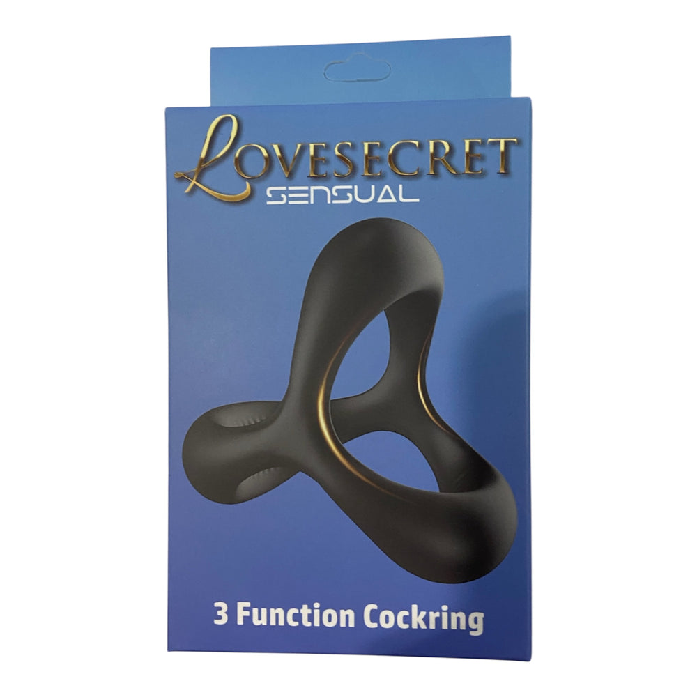 LoveSecret - 3-Functie Siliconen Cockring – Zwart
