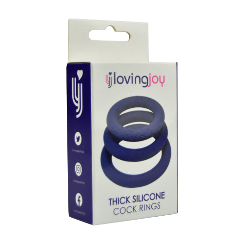 Silicone Extra Thick Cockring 3-Pack Blue - N11080