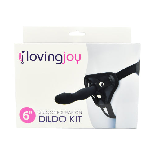 Loving Joy - 6 Inch Silicone Strap On Black - Length 15,5 CM