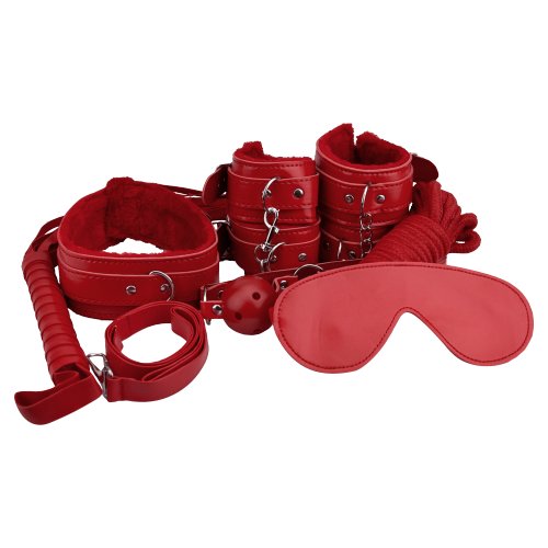 Loving Joy - Bondage Set Red - N11588 - 8 Pieces Bondage Set - BDSM Bondagebox