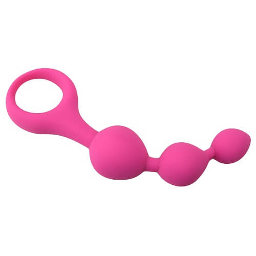 Loving Joy - NS6551 - Triple Ripple Siliconen Anale Kralen - Roze - 14 CM