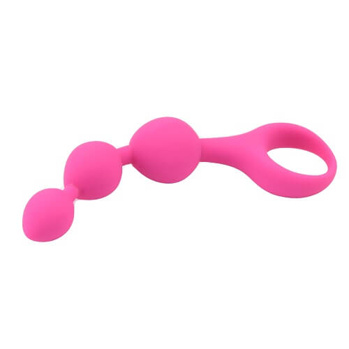 Loving Joy - NS6551 - Triple Ripple Siliconen Anale Kralen - Roze - 14 CM