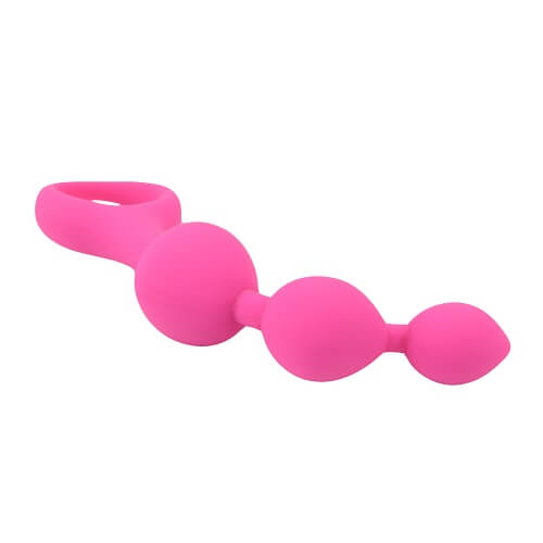 Loving Joy - NS6551 - Triple Ripple Siliconen Anale Kralen - Roze - 14 CM