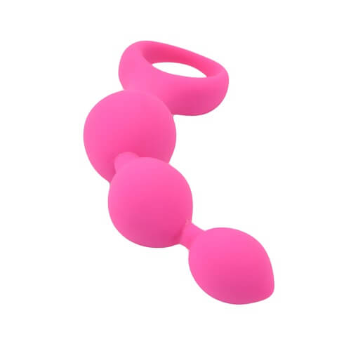 Loving Joy - NS6551 - Triple Ripple Siliconen Anale Kralen - Roze - 14 CM