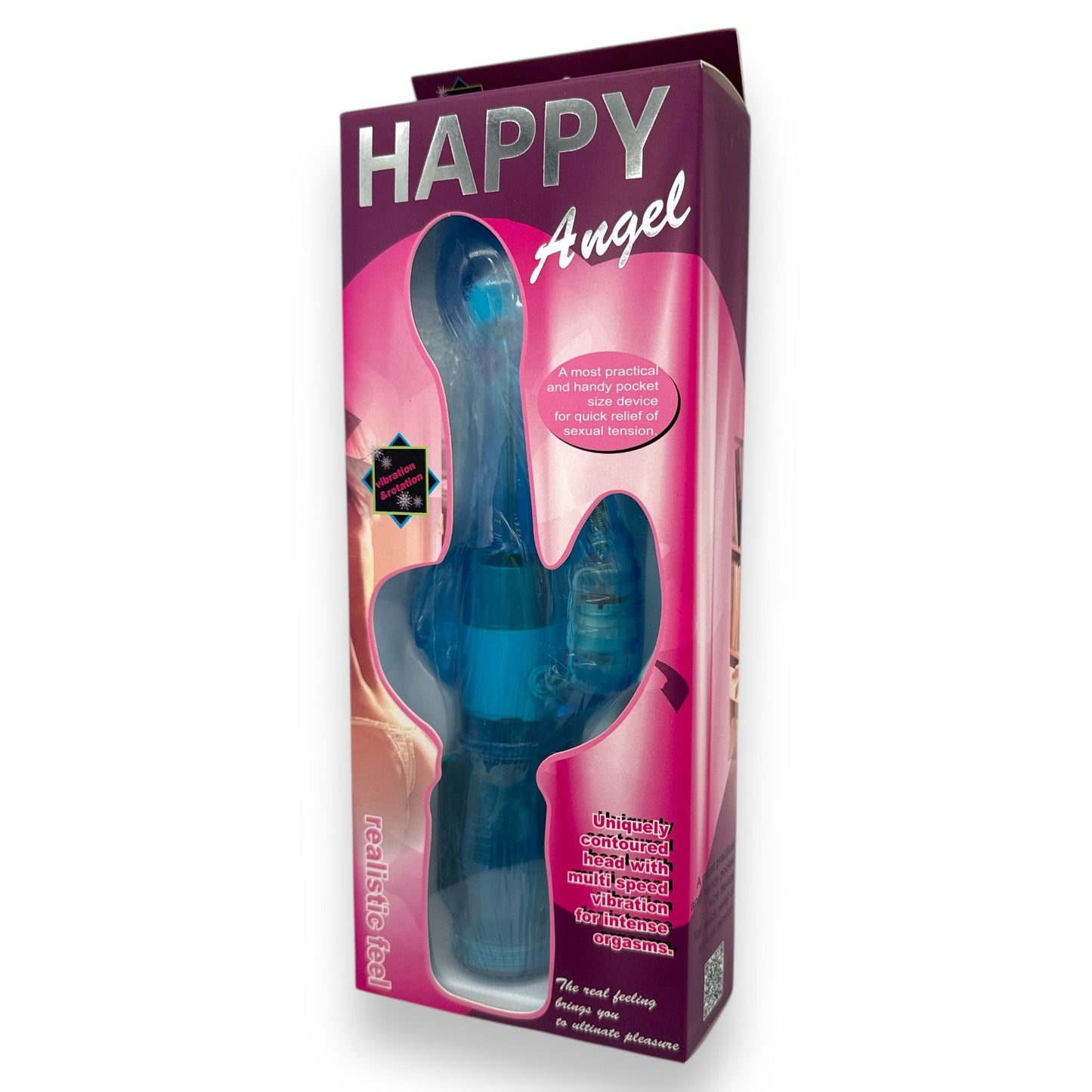 Trendy Deals - TD11148 - Happy Angel Roterende Vibrator 23 CM / 9 Inch - Blauw - Mooie Kleurbox