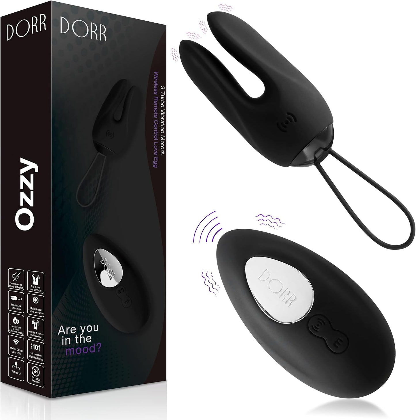 DORR OZZY Remote Control Vibrator – 3 Motors, 10 Standen, Zwart