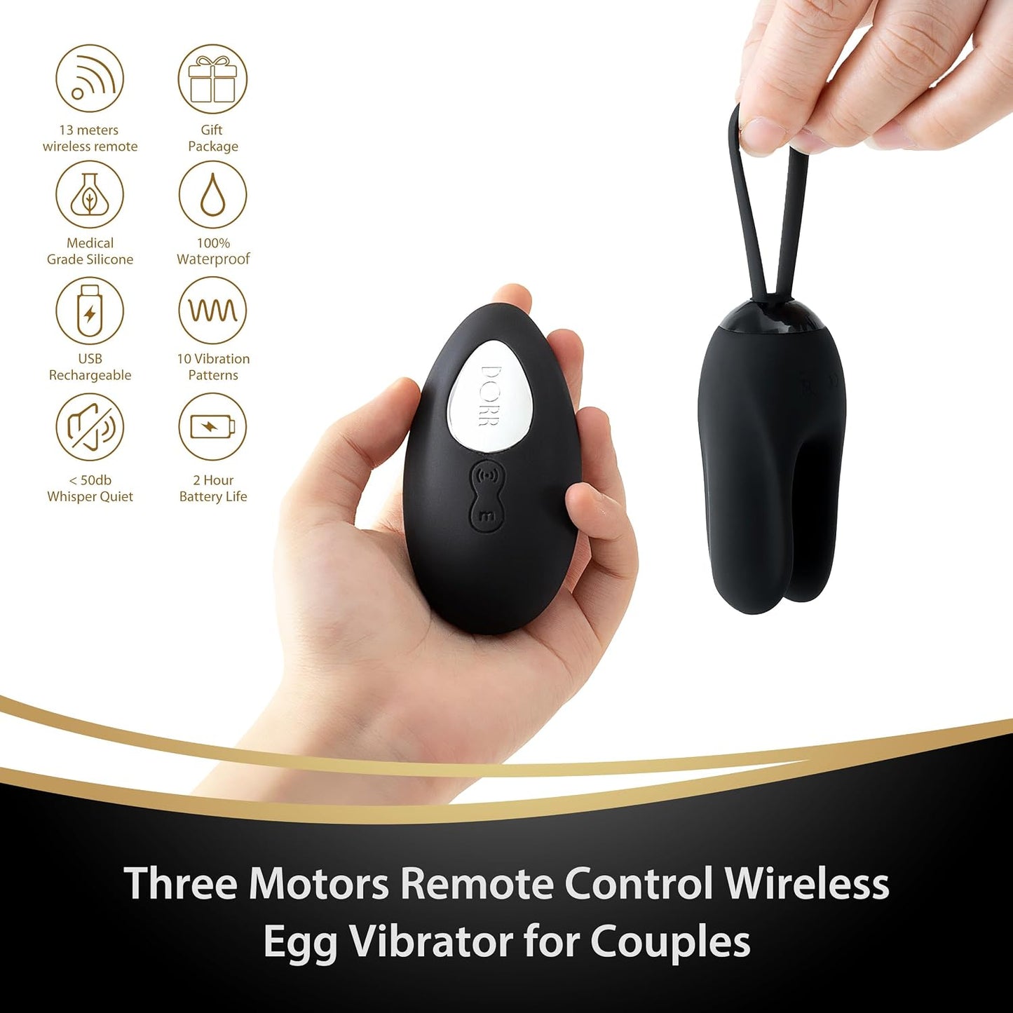 DORR OZZY Remote Control Vibrator – 3 Motors, 10 Standen, Zwart
