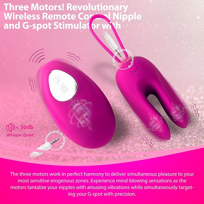 DORR OZZY Remote Control Vibrator – 3 Motors, 10 Standen, Roze