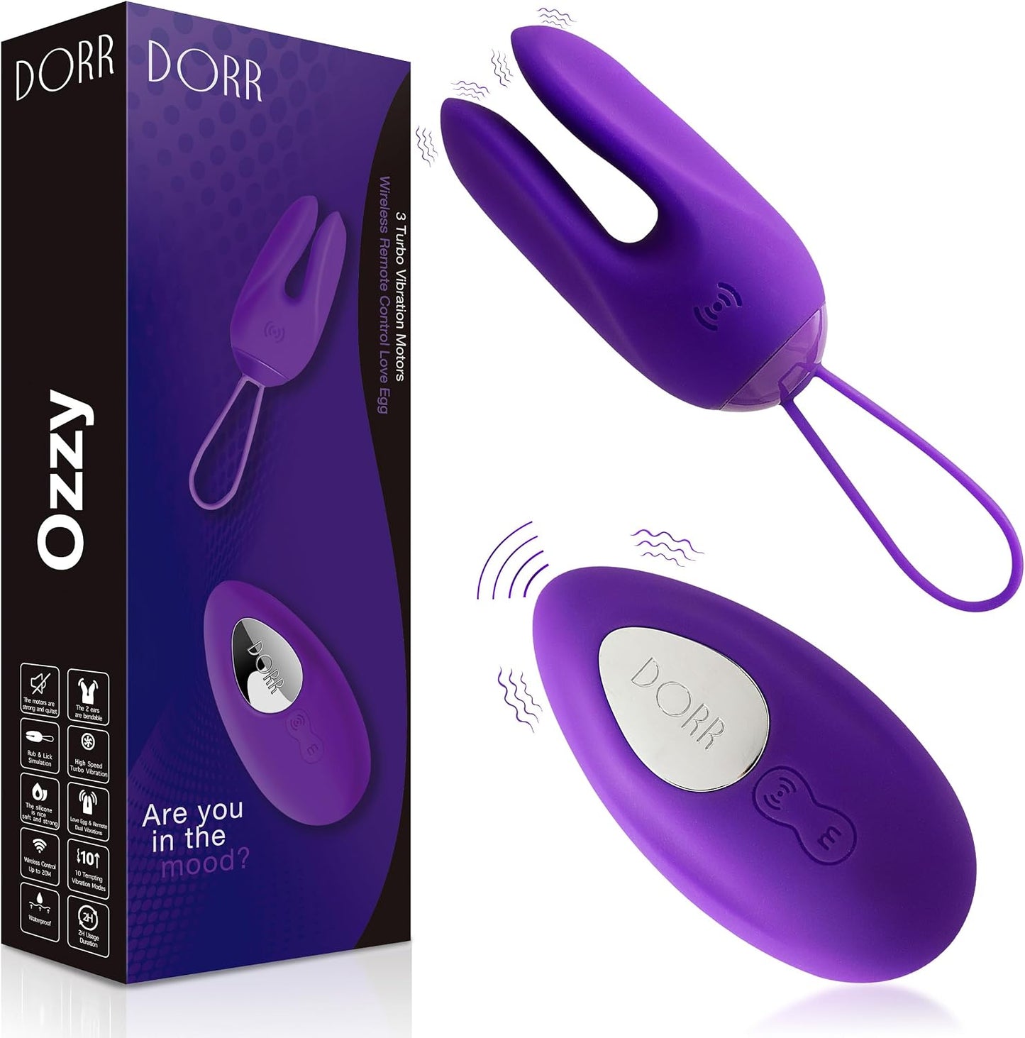 DORR OZZY Remote Control Vibrator – 3 Motors, 10 Standen, Paars
