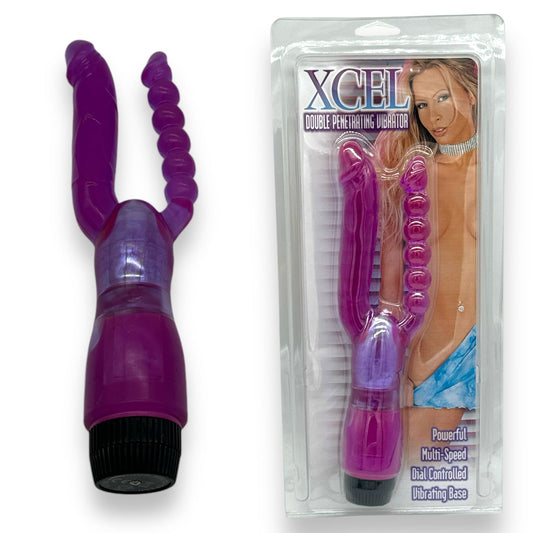 Trendy Deals - Xcel Dubbele Penetratie Vibrator - Paars - Sterke Blister