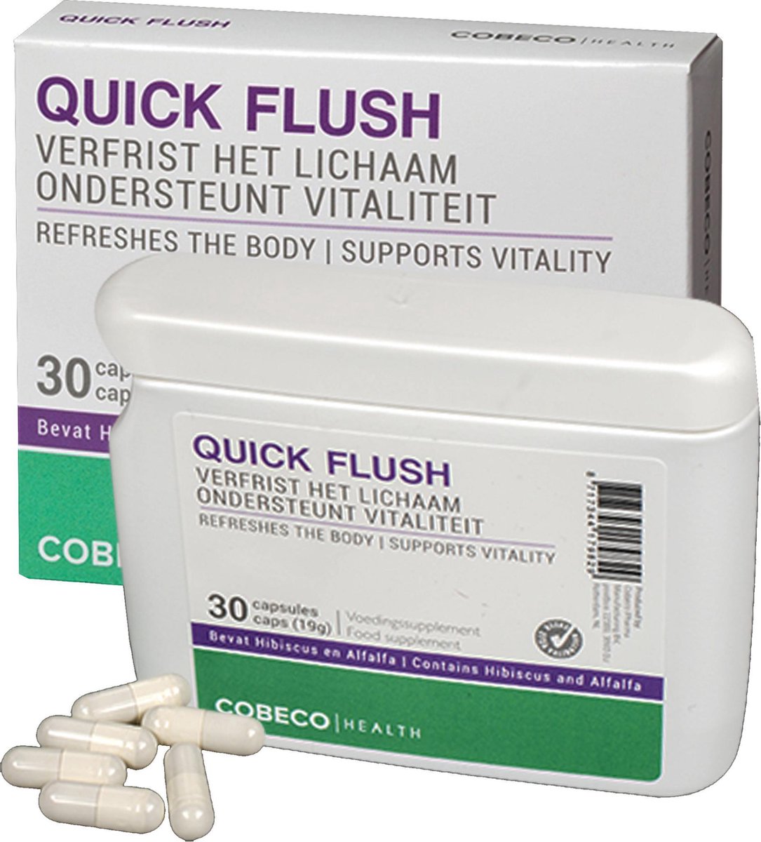 Cobeco Quick Flush – Natuurlijke Detox Capsules met Vitaminen & amp; Kruiden – 30 Capsules