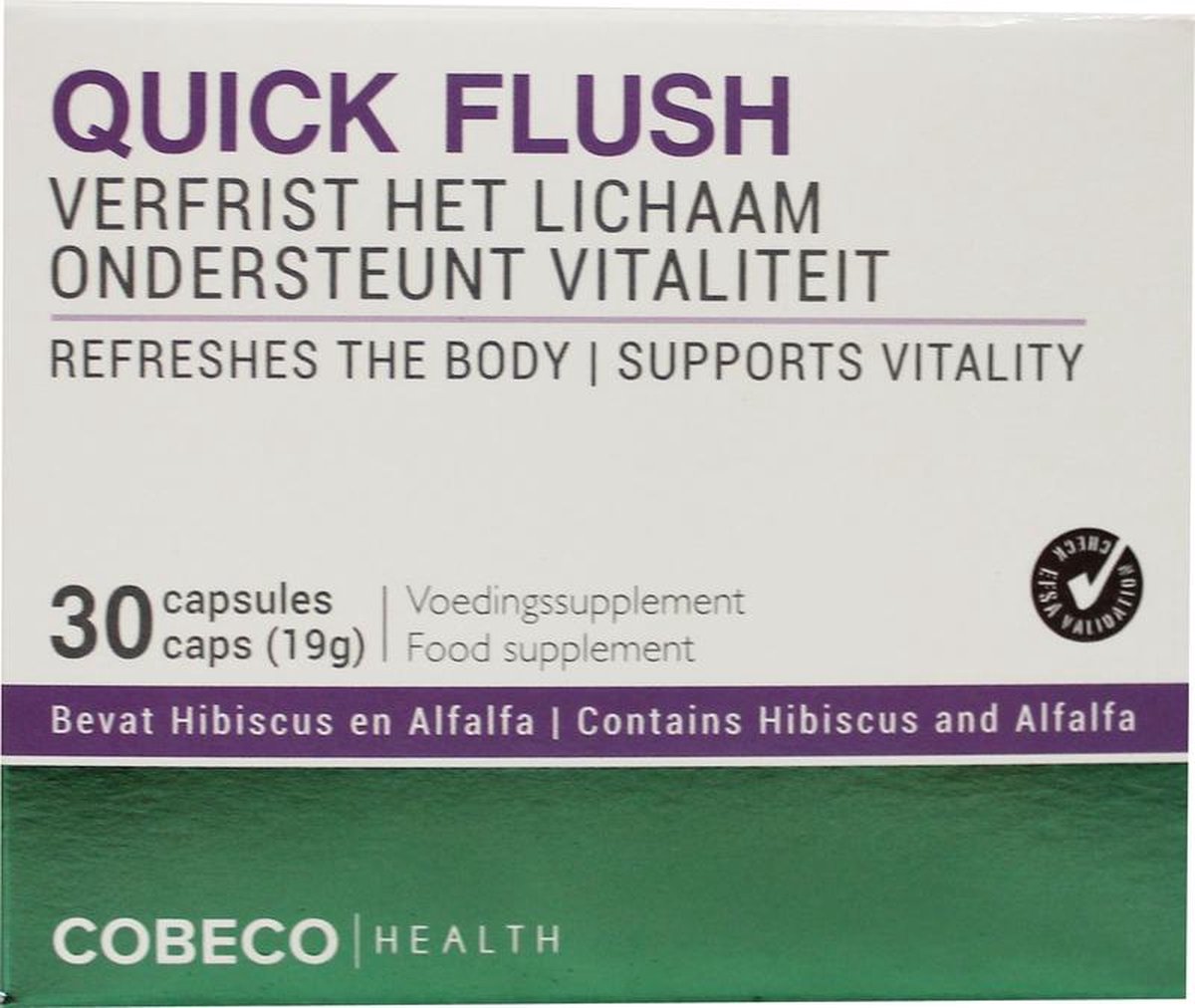 Cobeco Quick Flush – Natuurlijke Detox Capsules met Vitaminen & amp; Kruiden – 30 Capsules