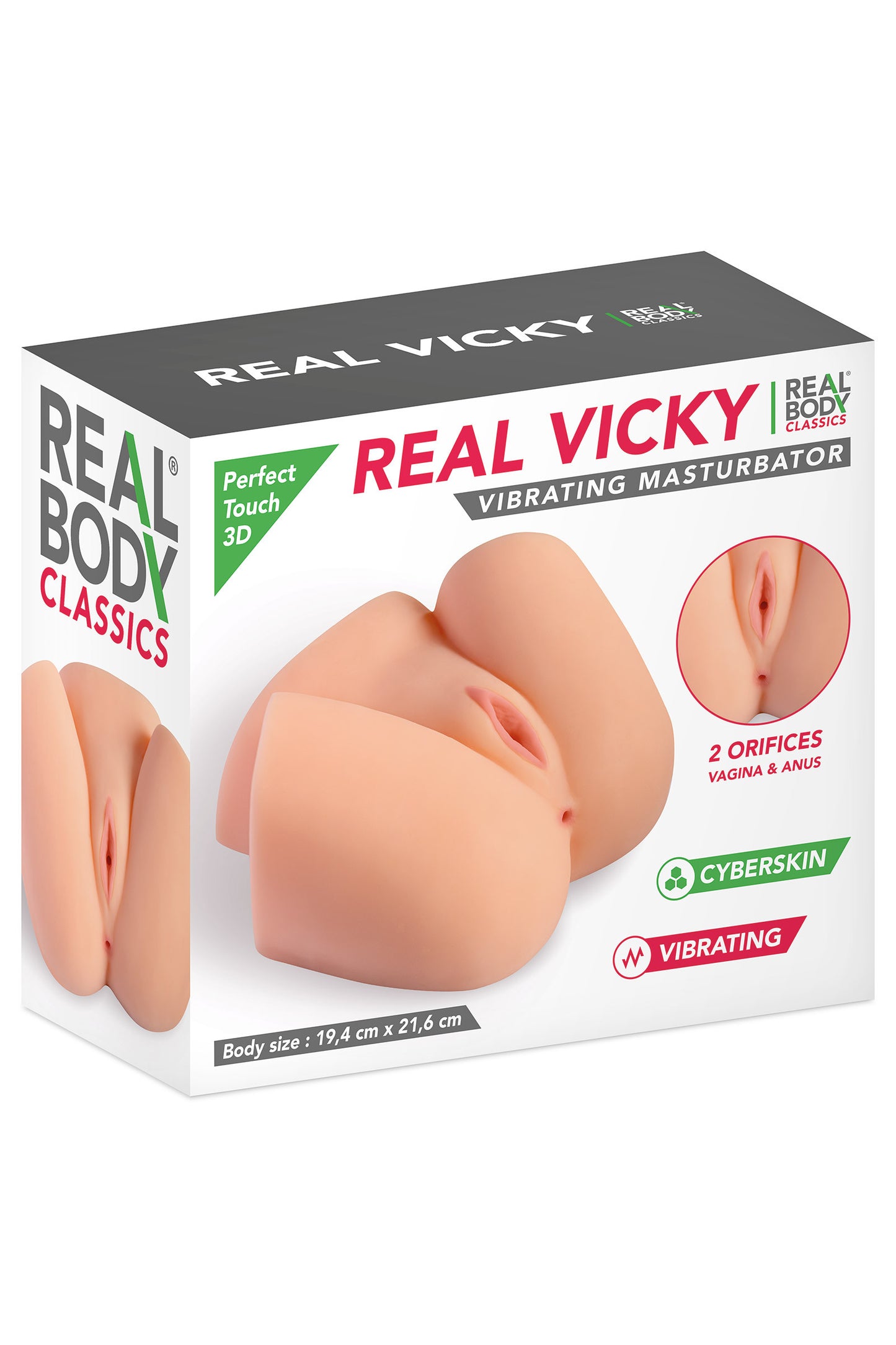 Real Body - Vicky Big Size Vibrating Masturbator - Missionay Position