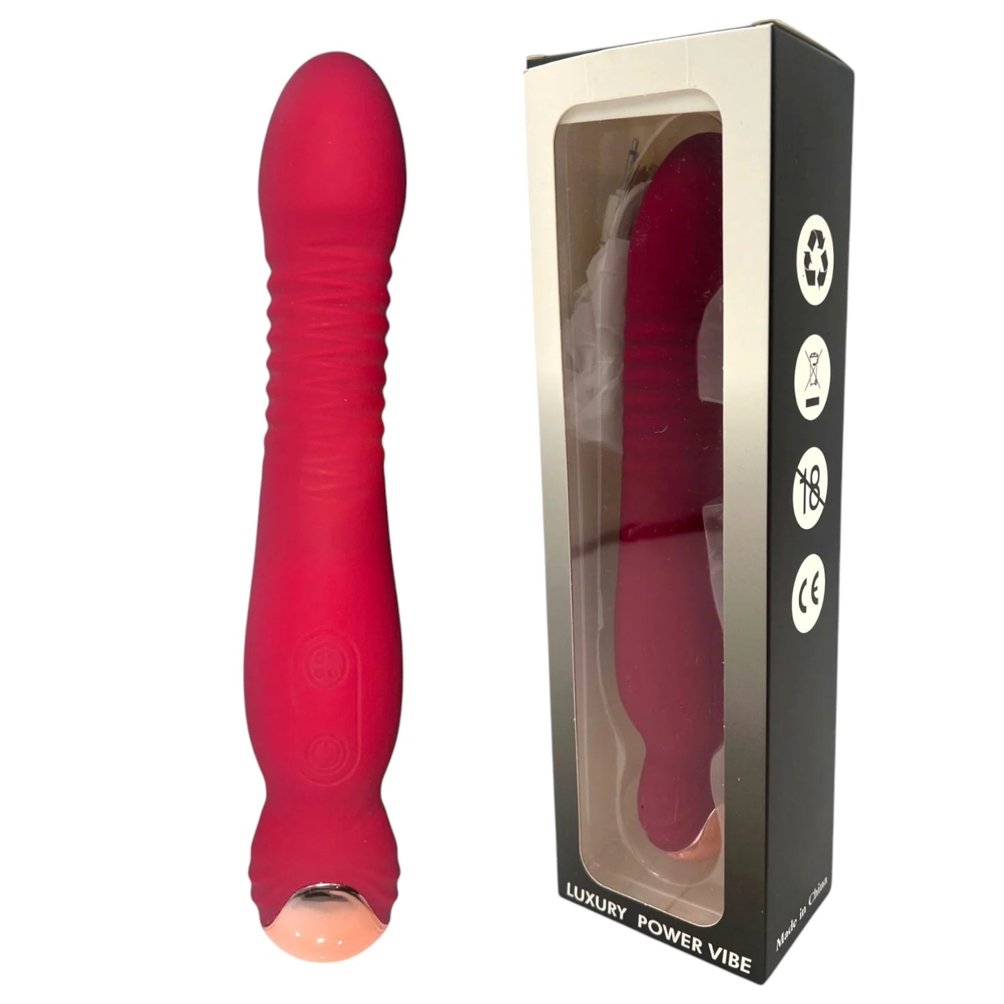 Power Escorts - Ron - Bordeaux Rode Luxury Silicone Vibrator - Rechargeable