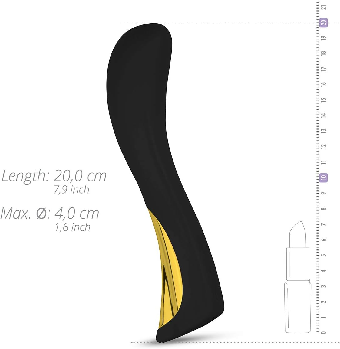 DORR - Silker - G-Spot Vibrator – Zwart & Goud, Oplaadbaar, 20 cm