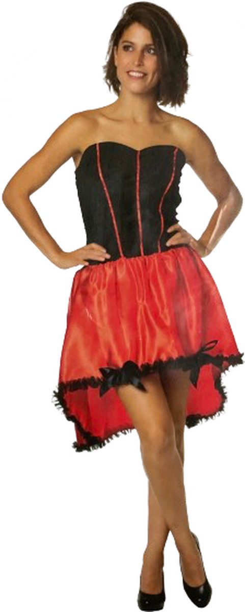 Kinky Spaanse Flamingo Jurk – Rood & Zwart Strapless Corset achtig top  voor Feest, Carnaval &amp; Rollenspel