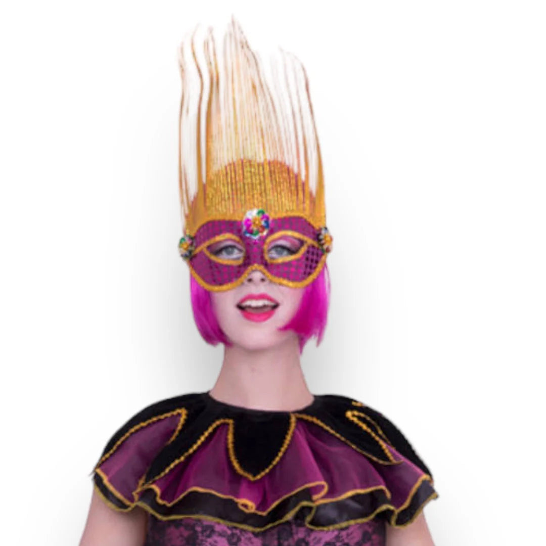 Trendy Deals Online - 21752 - Venetian Mask Huge Size  36 Cm Height X 20 Cm - Purple/ Gold