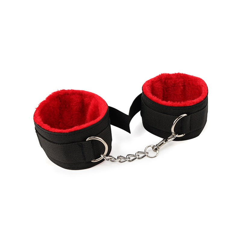 Power Escorts - BR197 - Luxury Cuffs - BDSM - Bondage - Black with Red