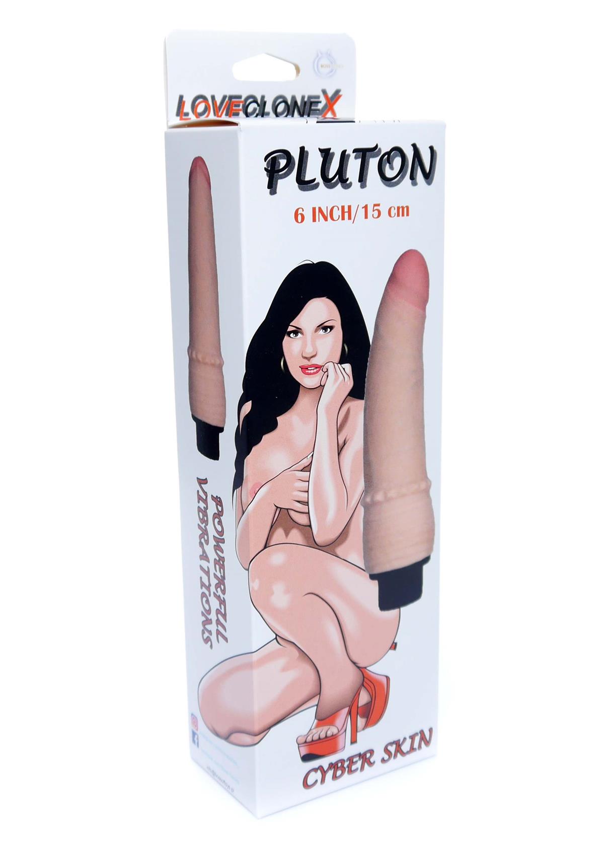 Bossoftoys - 21-00026 - Pluton - Clone X - realistische vibrator - super flexibel Cyberskin materiaal - maat 18 cm - 6 inch - huidskleur - Fat boy 3,4 cm dia - aantrekkelijke kleurdoos