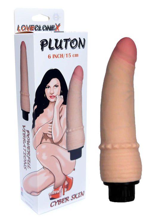 Bossoftoys - 21-00026 - Pluton - Clone X - realistische vibrator - super flexibel Cyberskin materiaal - maat 18 cm - 6 inch - huidskleur - Fat boy 3,4 cm dia - aantrekkelijke kleurdoos