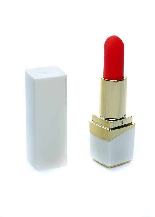 Bossoftoys Lippenstift Vibrator - Oplaadbaar - Witte Behuizing - Kleurrijke Doos