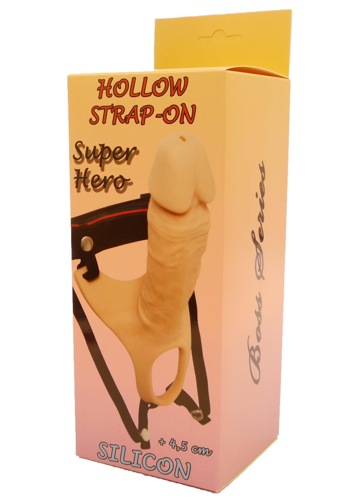 Bossoftoys Hollow strap on - Super Hero - Silicone - Dick length 16,5 cm - dia 4,5 cm - total length 24,5 cm - 22-00028