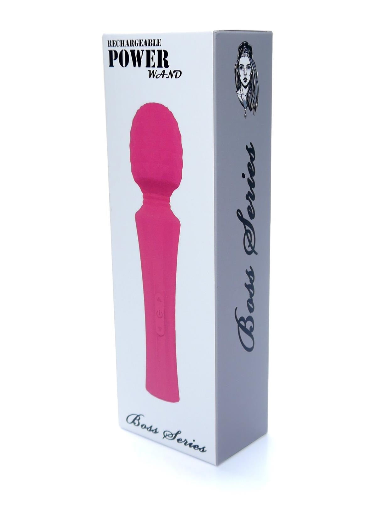 Bossoftoys - 22-00031 - Power wand Massager - Rechargeable - Silicone - 10 Function - Black- Colour Box