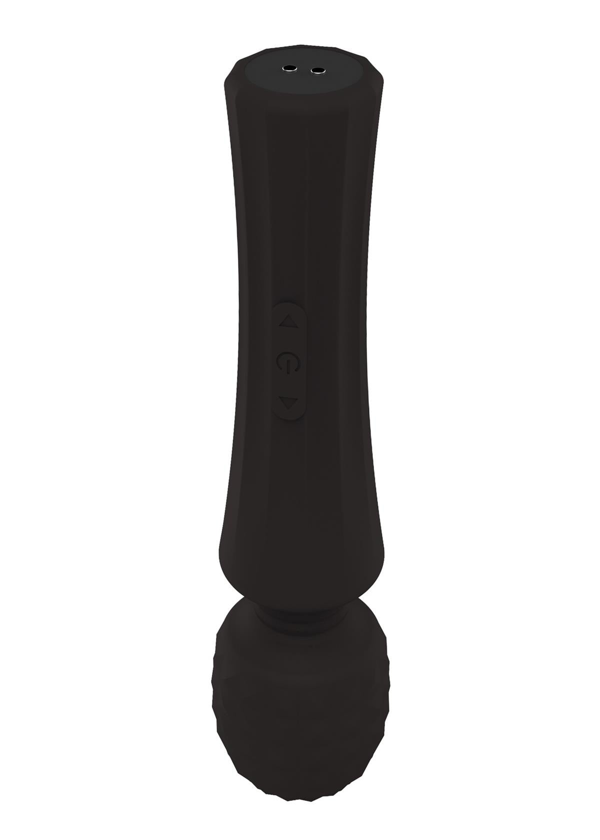 Bossoftoys - 22-00031 - Power wand Massager - Rechargeable - Silicone - 10 Function - Black- Colour Box