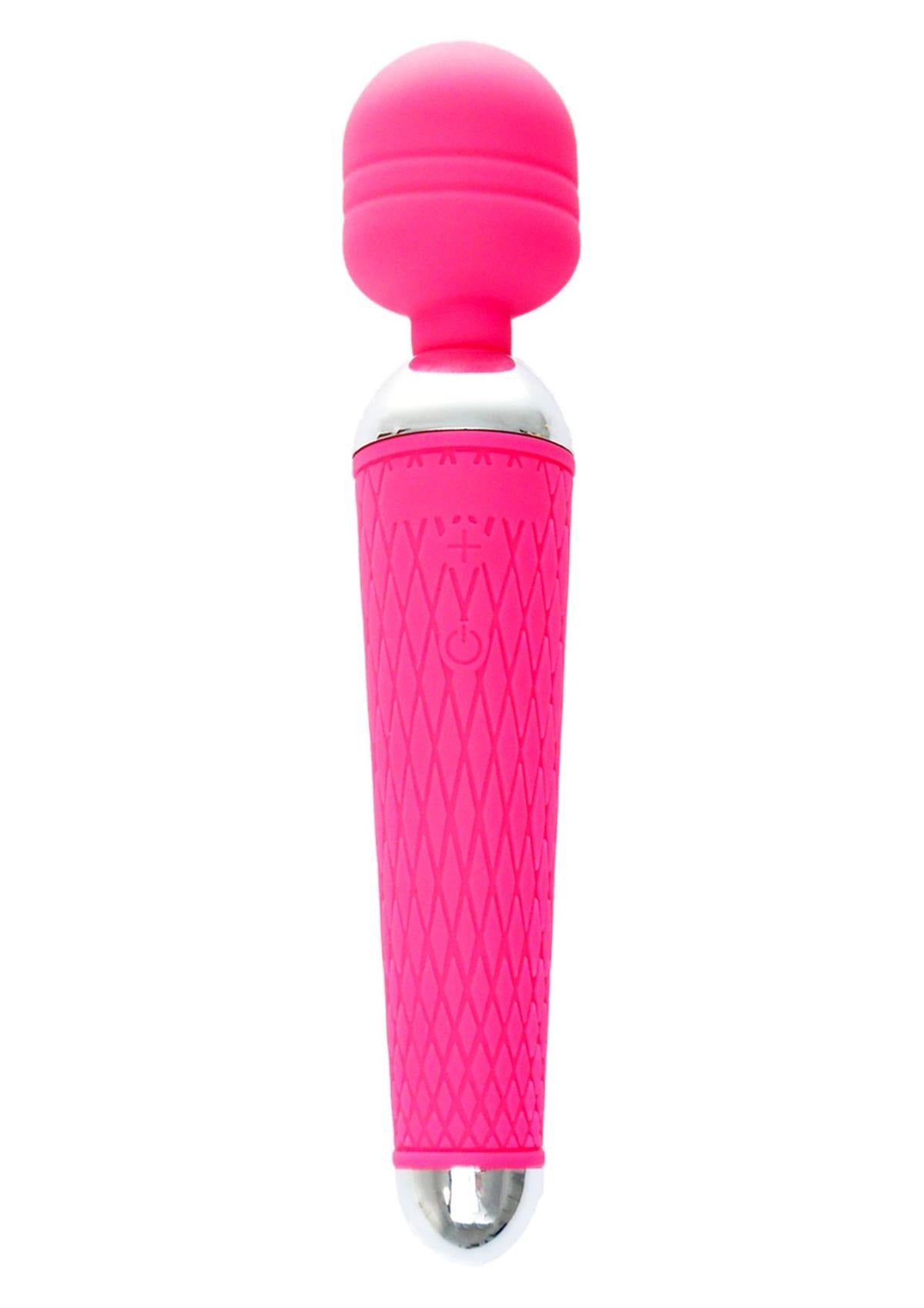 Bossoftoys - 22-00036 - Power Wand massager - Silicone Massager Pink USB - 16 Functions - USB rechargeable