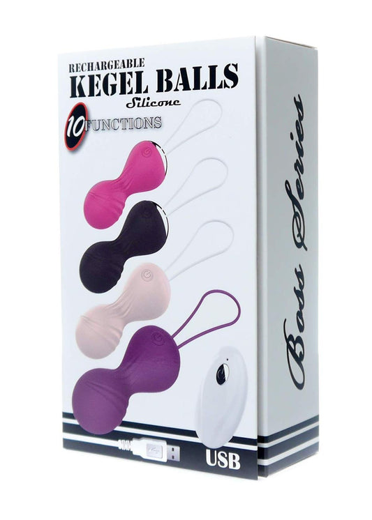 Bossoftoys Silicone Kegel Vibrator - Purple - 10 Functions - Remote Rechargeable - 22-00038