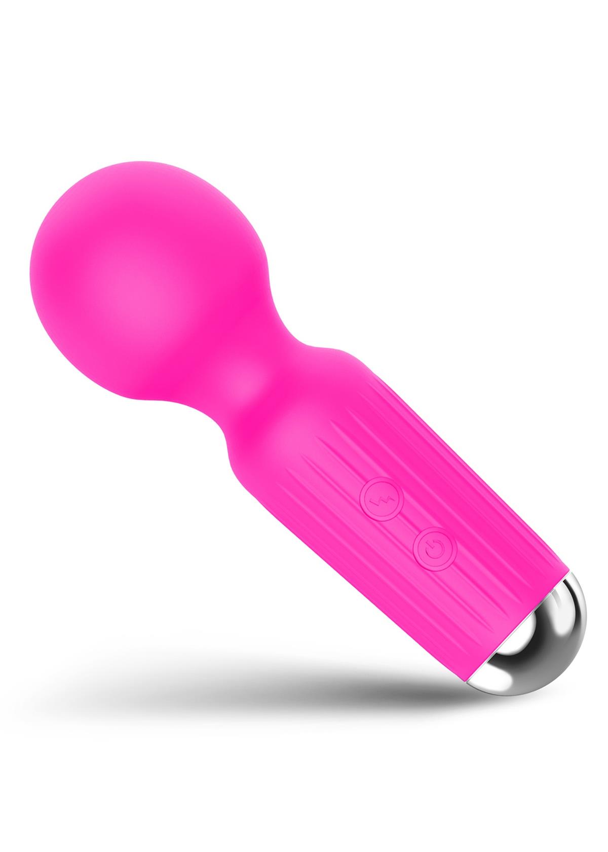 Bossoftoys - 22-00039 - Mini Massager vibrator - 20 Functions - Silicone - 11 cm -  dia 3,7 cm - Rechargeable - attractive Colour windowbox - Pink