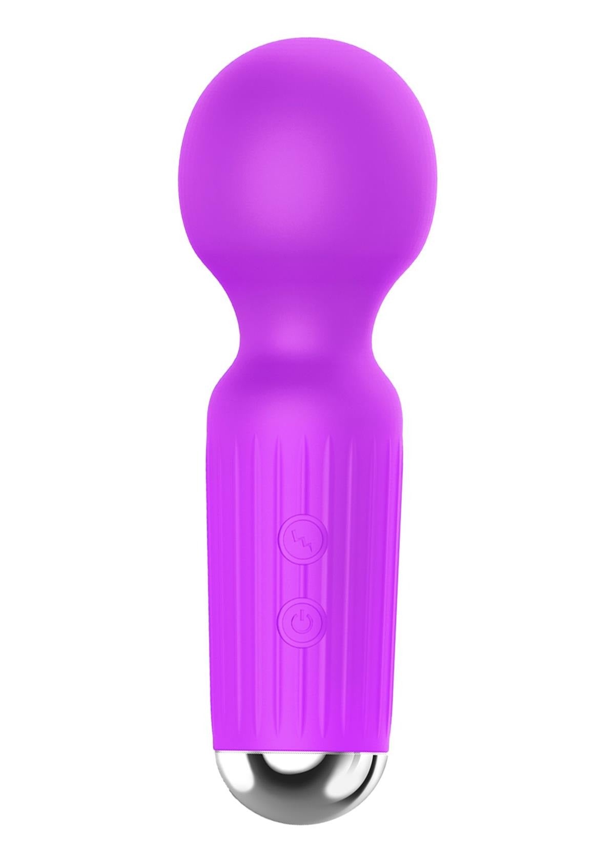 Bossoftoys - 22-00040 - Mini Massager vibrator - 20 Functions - Silicone - 11 cm -  dia 3,7 cm - Rechargeable - attractive Colour windowbox - Purple