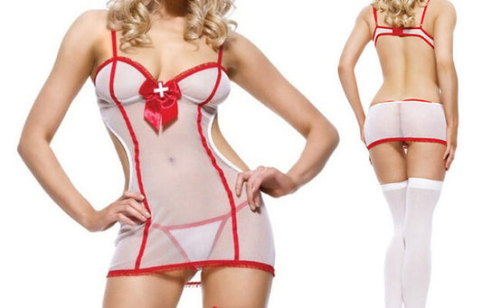 Verpleegster Setje Verleiding - Body Pleasure Nurse Set - Rollenspel - One Size Fits Most - Geen Kousen Inbegrepen