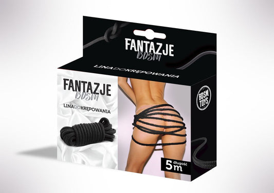 Bossoftoys - Fantazje - ZwartBondage Touw - BDSM rope - 5 Meter - 29-00114