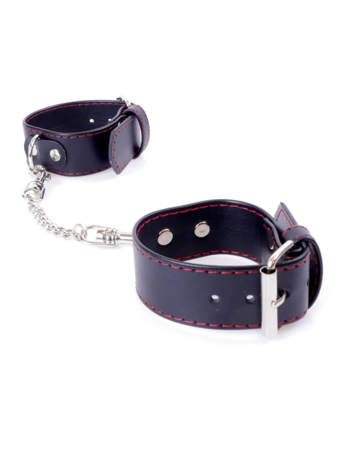 Bossoftoys - 33-00114 - Handcuffs - Studs - Wristcuffs  - 3 cm  - Red line