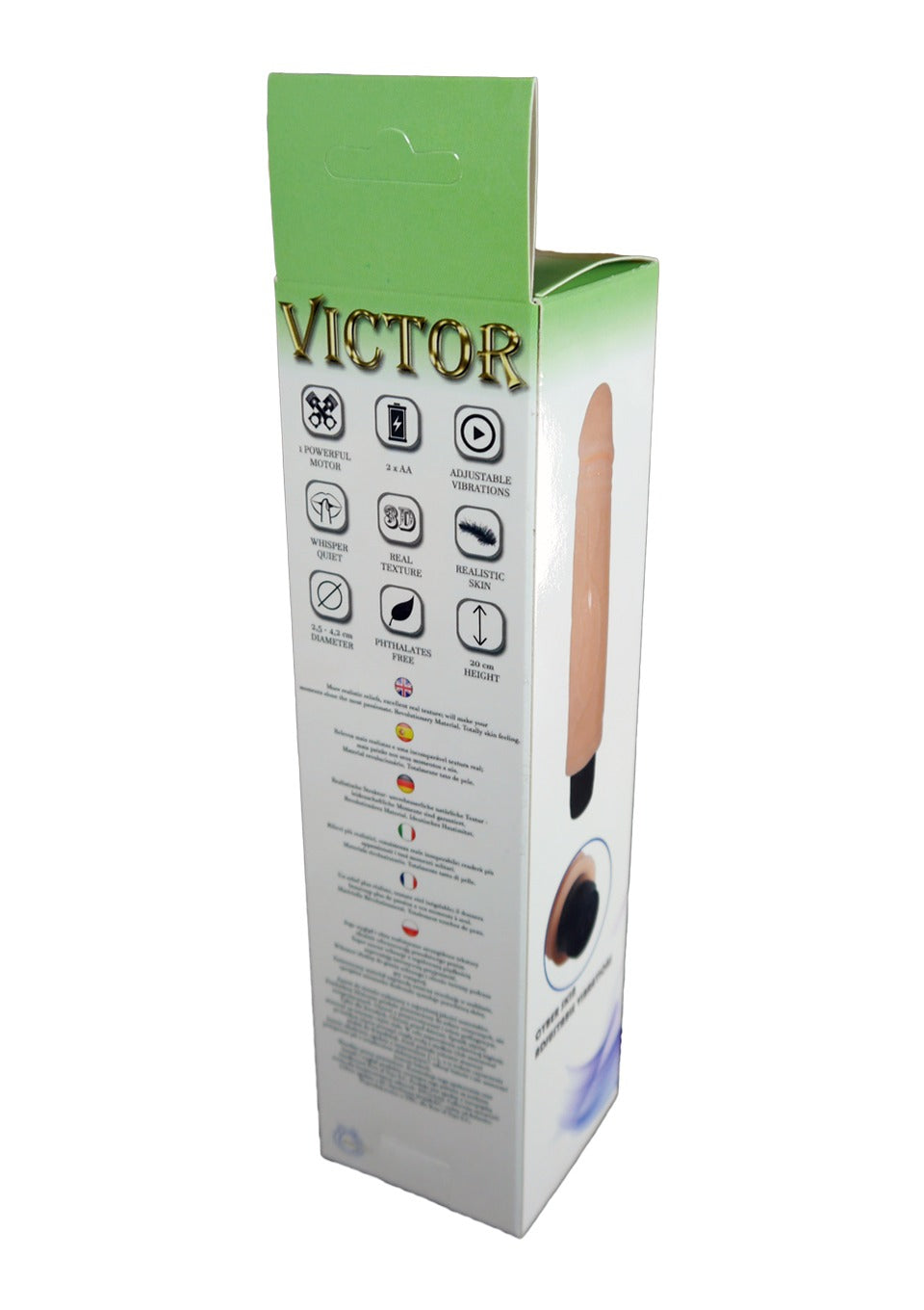Bossoftoys Victor Realistic Vibrator - 20 cm - dia 4,2 / 2,5 cm - 46-00006