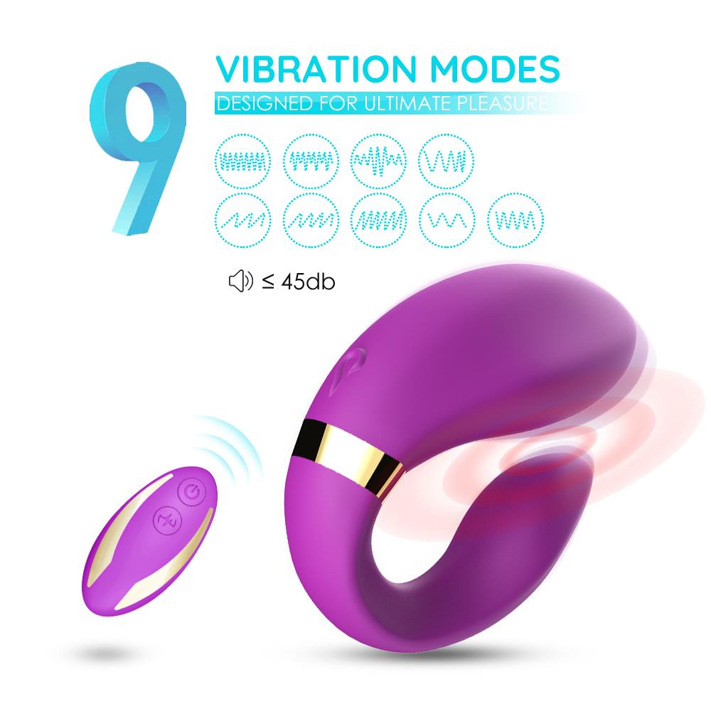 Bossoftoys - 52-00030-1 - Lesbian couple vibrator - Crescent purple - 100% waterproof - 9 vibration modes - USB rechargeable