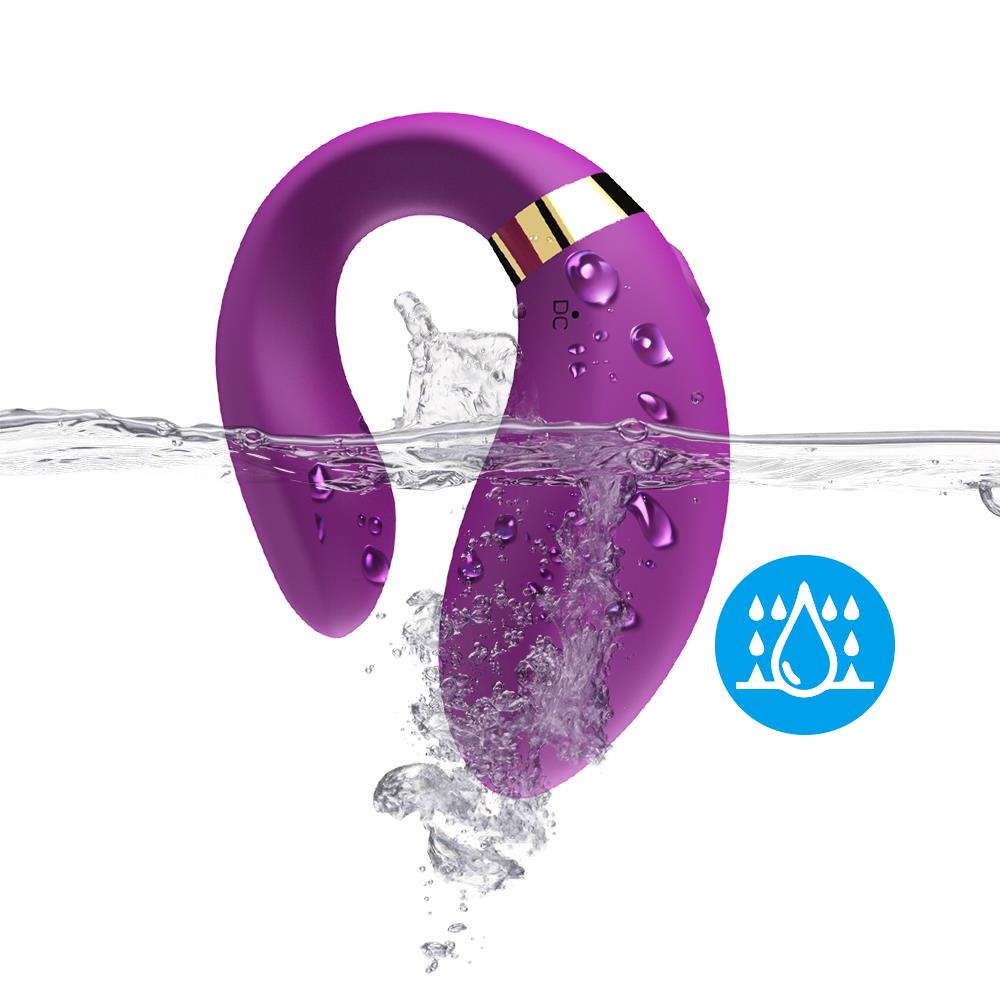 Bossoftoys - 52-00030-1 - Lesbian couple vibrator - Crescent purple - 100% waterproof - 9 vibration modes - USB rechargeable