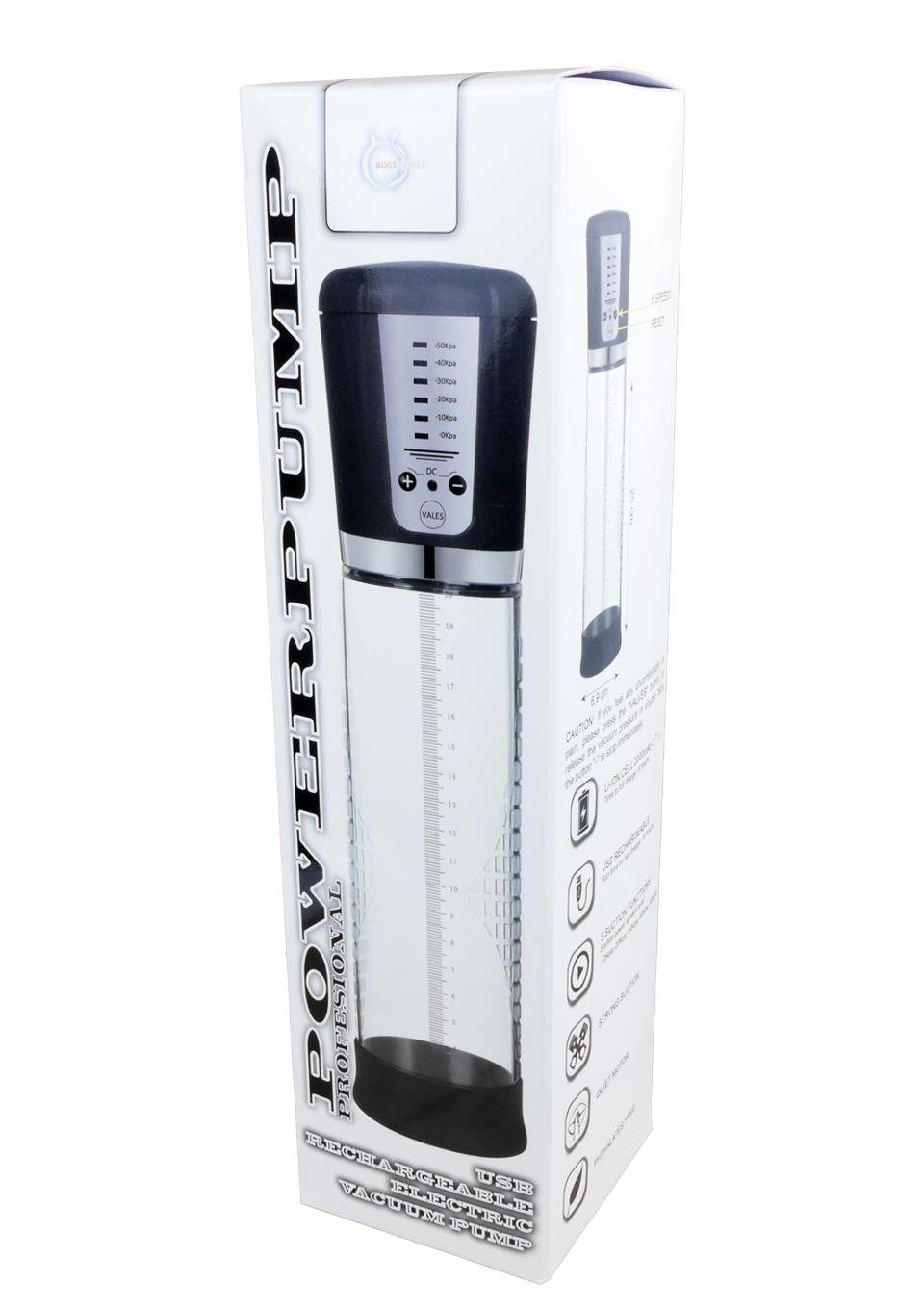 Bossoftoys Power Electric Vacuum Penis Pump - USB rechargeable - Big size 29 cm - dia 6,9 cm - 60-00013 - Colour box