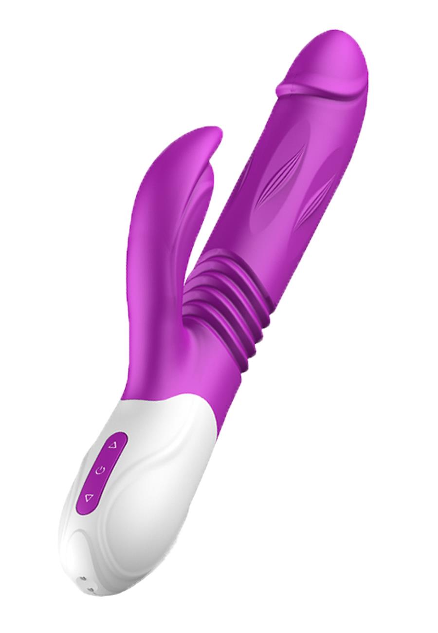 G-spot Vibrator - Siliconen - USB - 10 Functies + Expander en Stootfunctie - Luxe Kleurdoos - Paars