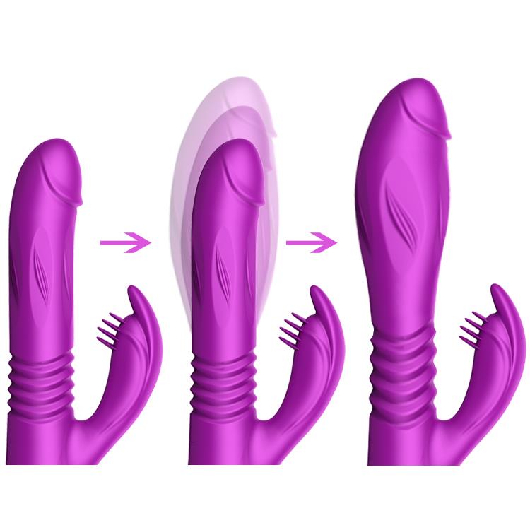 G-spot Vibrator - Siliconen - USB - 10 Functies + Expander en Stootfunctie - Luxe Kleurdoos - Paars