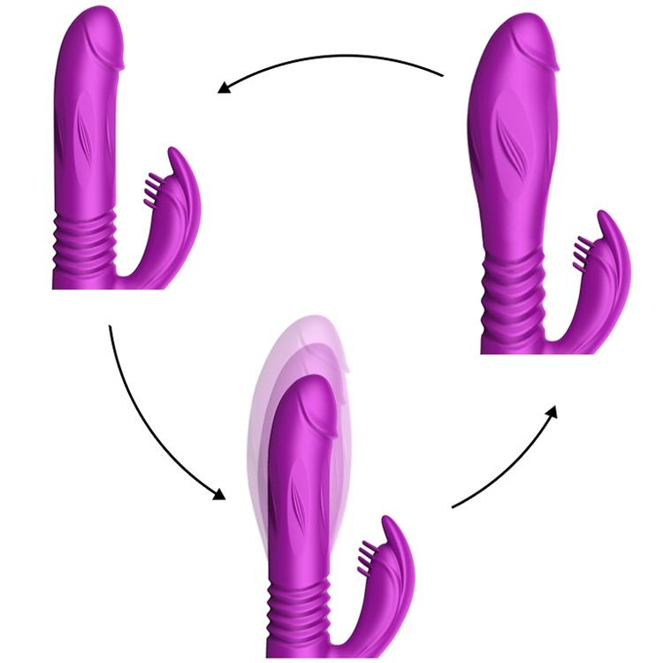 G-spot Vibrator - Siliconen - USB - 10 Functies + Expander en Stootfunctie - Luxe Kleurdoos - Paars