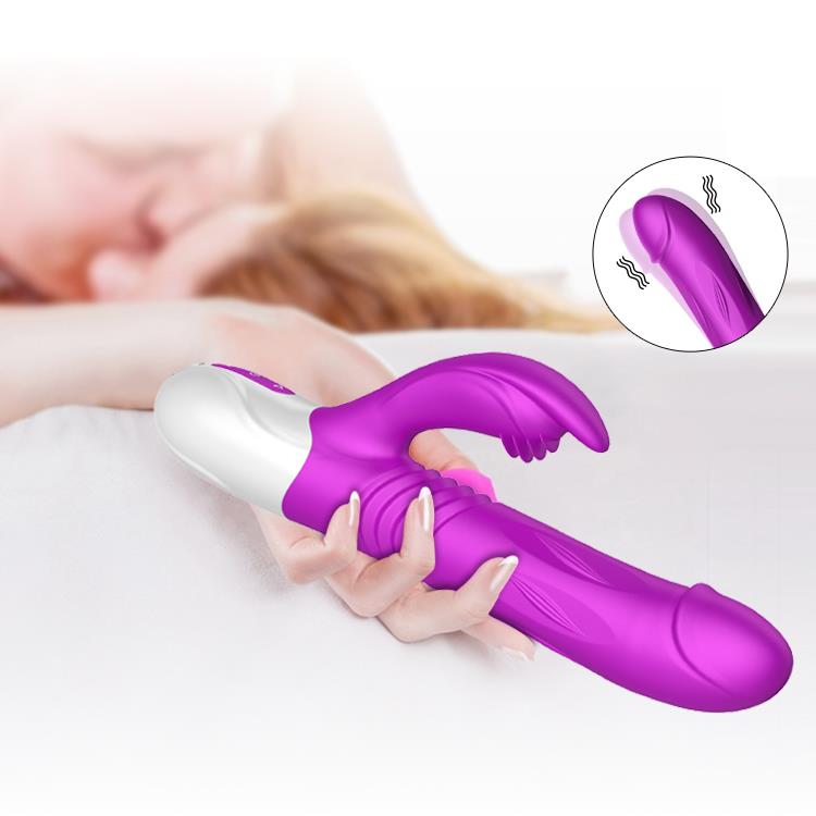 G-spot Vibrator - Siliconen - USB - 10 Functies + Expander en Stootfunctie - Luxe Kleurdoos - Paars