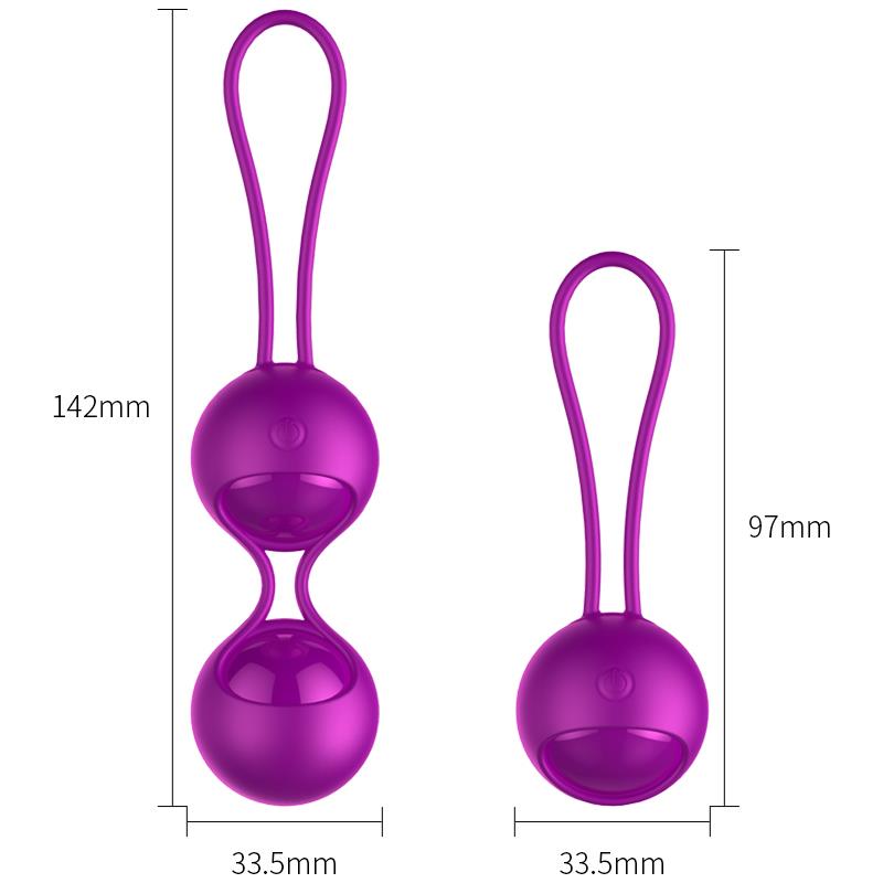 Remote Control Kegel Balls - 2 Balls and 1 Ball - 10 Functions - Oplaadbaar - Luxe Geschenkdoos - Paars