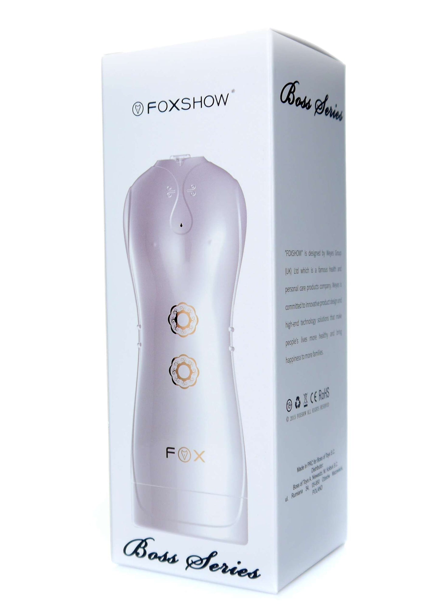 Foxshow - 63-00038 - Masturbator - Vibrating and Flashing Masturbation Cup - USB - 7 Function / Talk Mode - White