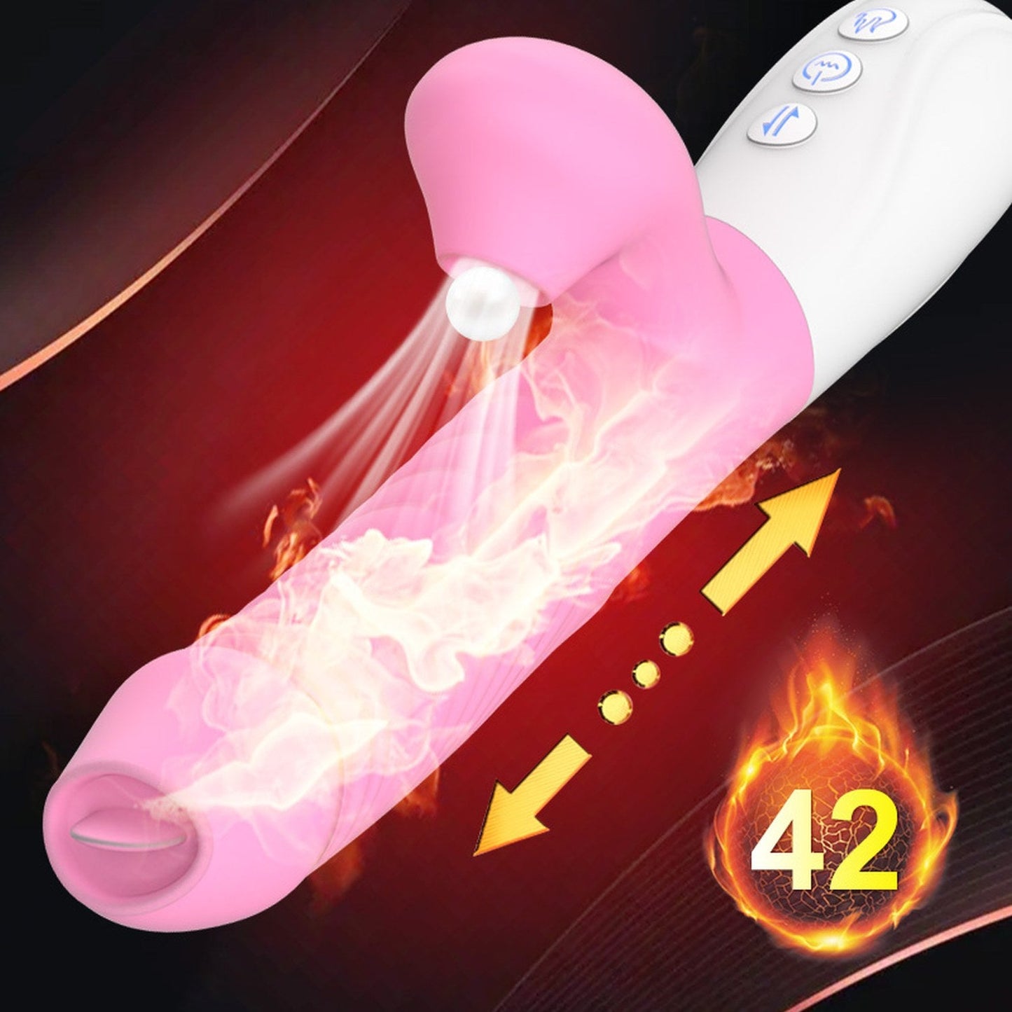 Foxshow - 63-00046-1  - Up & Down Silicone Air sucking Licking G Spot Stimulator - 7 Functions
