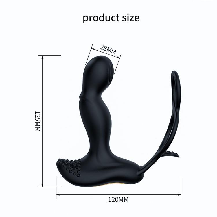 Bossoftoys Wibrator - 63-00049 - Silicone Massager - Remote control - Prostate Massager - 7 Function and Heating Function - Black