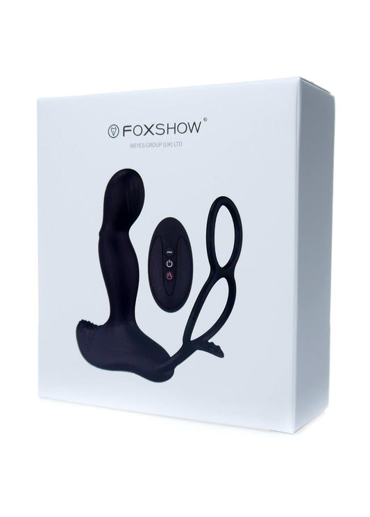 Foxshow - 63-00049 - Prostate Silicone Massager - 7 Function and Heating Function - Rechargeable - Black  - attractive colour box